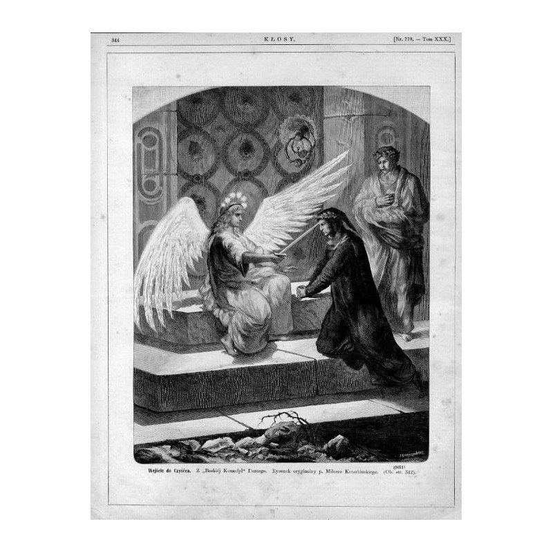 "Wejście do Czyśćca. Z "Boskiéj Komedyi" Dantego. Rysunek oryginalny p. Miłosza Kotarbińskiego [...] (5651)"
