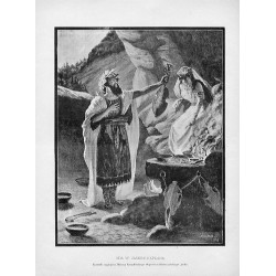 Oda w jaskini kapłana / "ODA W JASKINI KAPŁANA. Rysunek oryginalny Miłosza Kotarbińskiego do powieści Goszczyńskiego "Oda"."