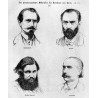 "Die hervorragendsten Mitglieder der Kommune von Paris [...] Dombrowski. Razona. Gustav Courbet. Arnauld."