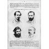 "Die hervorragendsten Mitglieder der Kommune von Paris [...] Dombrowski. Razona. Gustav Courbet. Arnauld."