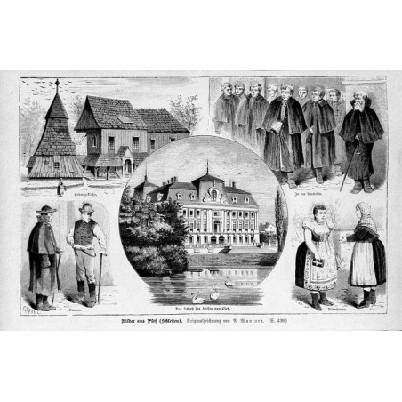 "Bilder aus Pleß (Schlesien). Originalzeichnung von A. Wanjura [...]"