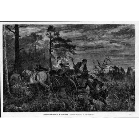 "Kontrabandziści w ucieczce. Rysunek oryginalny A. Kędzierskiego. 765"