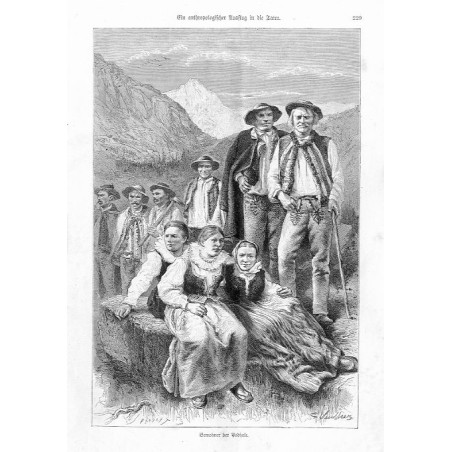 "Bewohner der Podhale." / Górale podhalańscy w Tatrach