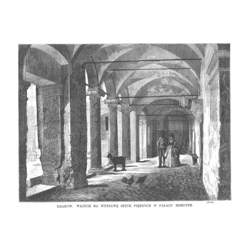 Kraków. Wejście na Wystawę Sztuk Pięknych w pałacu biskupim (2116) / "KRAKÓW. WEJŚCIE NA WYSTAWĘ SZTUK PIĘKNYCH W PAŁACU BISKUPI