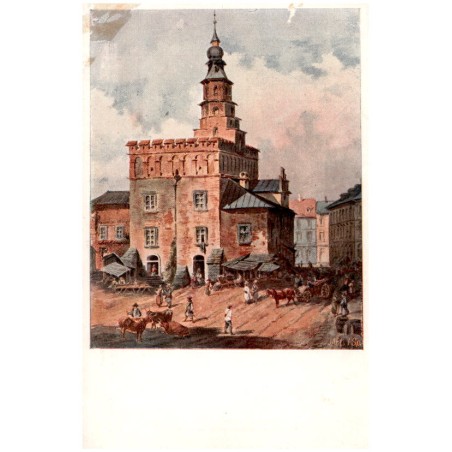 A. Gryglewski pinx. Ratusz na Kazimierzu. L'ancien hotel de ville de Kazimierz pres Cracovie. Altes Rathaus der Stadt Kazimierz-