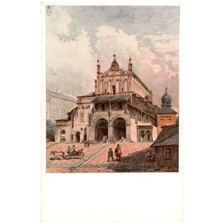 A. Gryglewski pinx. Stare Sukiennice. Le marchè aux draps de Cracovie avant sa restauration. Krakauer Tuchlauben im Jahre 1858