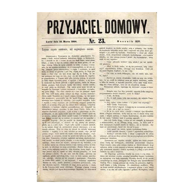 Przyjaciel Domowy. R.14 (1864). Nr 23 (18 marca 1864)