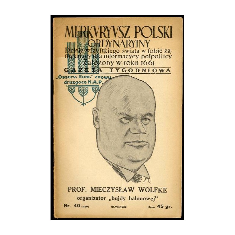 Merkuryusz Polski Ordynaryiny. Dzieje wszystkiego świata w sobie zamykający dla informacyey pospolitey. Gazeta tygodniowa. R. 6