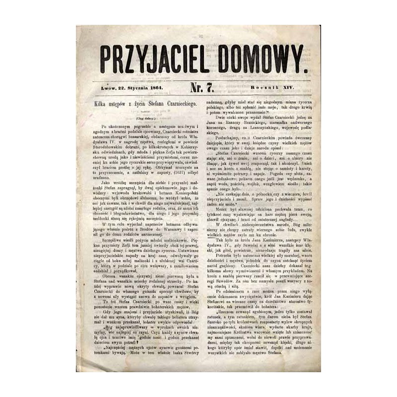 Przyjaciel Domowy. R.14 (1864). Nr 7 (22 stycznia 1864)