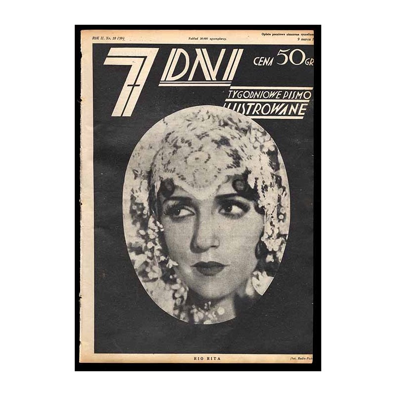 7 Dni. Tygodniowe pismo ilustrowane. R. 2 (1930). Nr 10 (59) (9 marca 1930) / Rio Rita / niesygnowane fotomontaże Jerzego Radlic