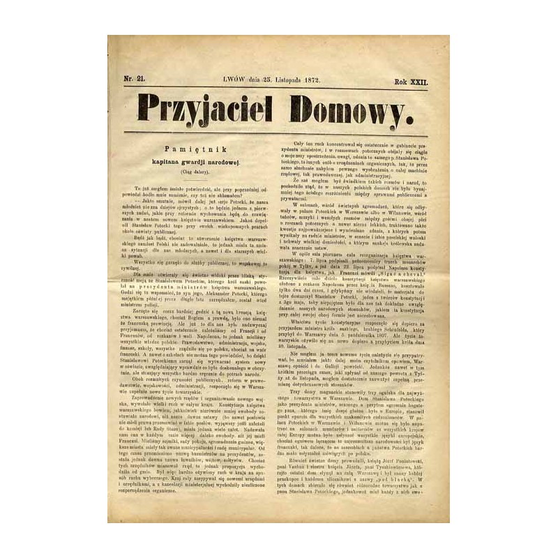 Przyjaciel Domowy. R.22 (1872). Nr 21 (25 listopada 1872) [Hnatowe Berdo - Połonina Wetlińska]
