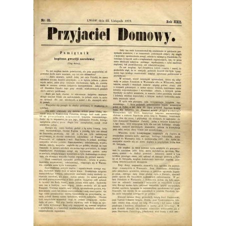 Przyjaciel Domowy. R.22 (1872). Nr 21 (25 listopada 1872) [Hnatowe Berdo - Połonina Wetlińska]