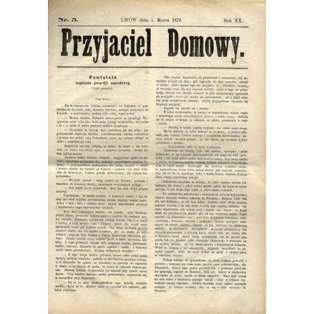 Przyjaciel Domowy. R.20 (1870). Nr 5 (1 marca 1870)