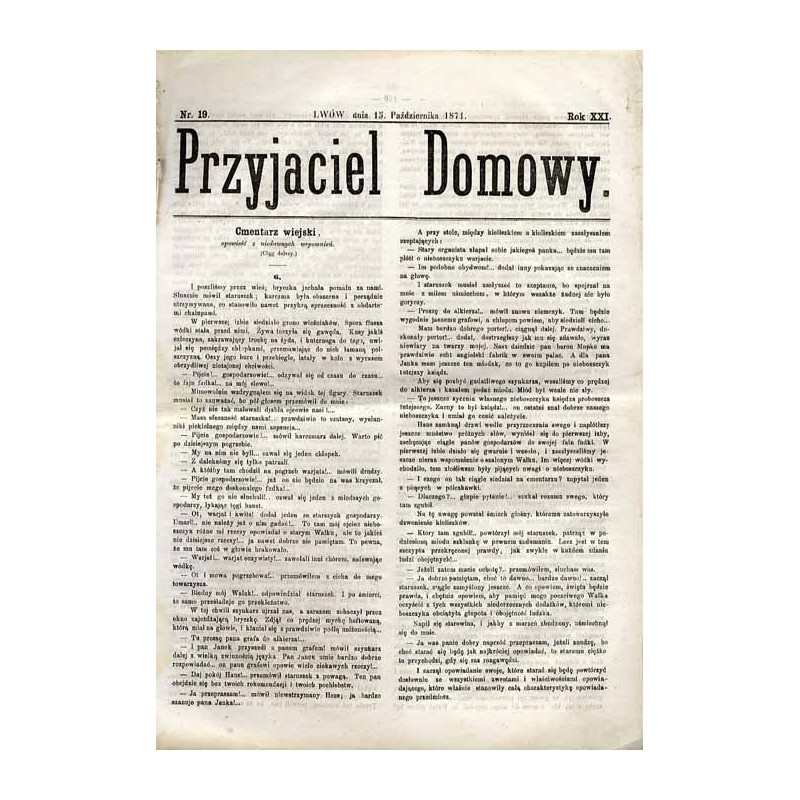 Przyjaciel Domowy. R.21 (1871). Nr 12 (15 października 1871)