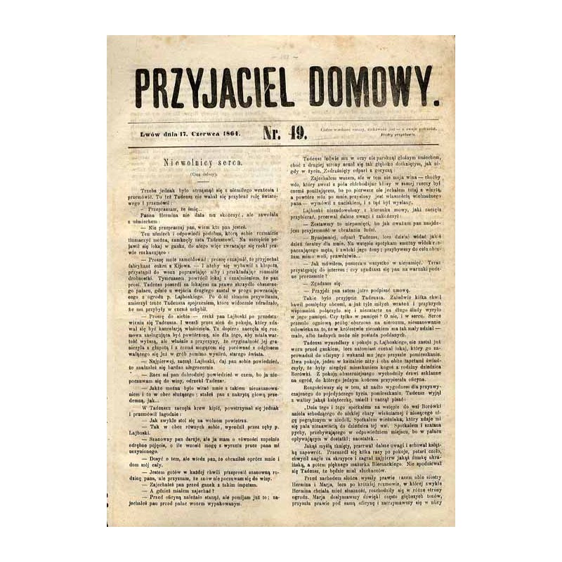 Przyjaciel Domowy. R.14 (1864). Nr 49 (17 czerwca 1864)