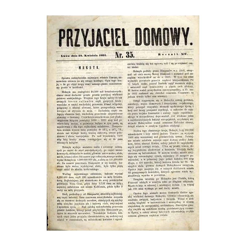 Przyjaciel Domowy. R.14 (1864). Nr 35 (29 kwietnia 1864)