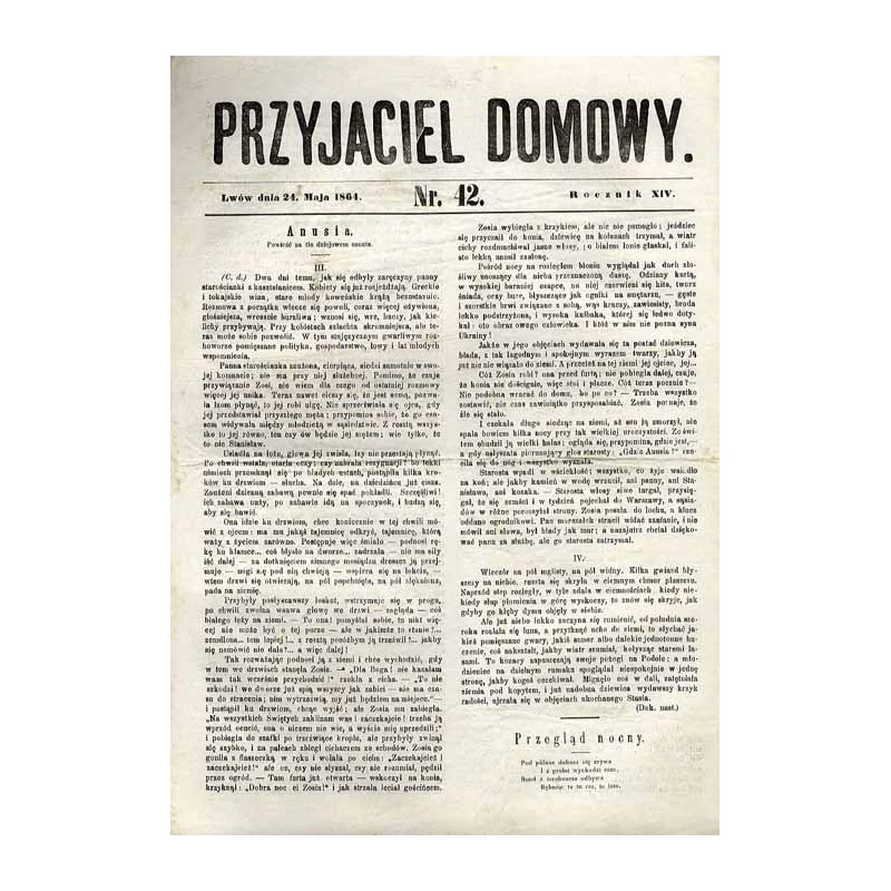 Przyjaciel Domowy. R.14 (1864). Nr 42 (24 maja 1864)