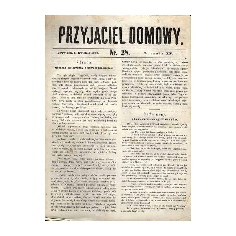 Przyjaciel Domowy. R.14 (1864). Nr 28 (5 kwietnia 1864)