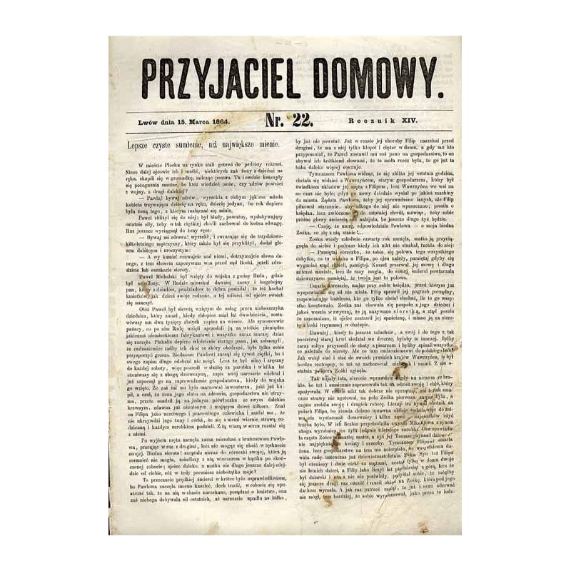 Przyjaciel Domowy. R.14 (1864). Nr 22 (15 marca 1864)