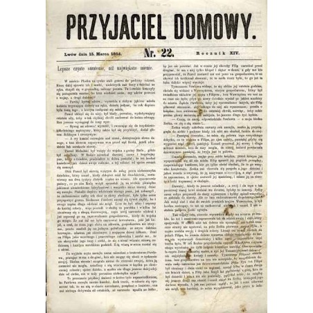 Przyjaciel Domowy. R.14 (1864). Nr 22 (15 marca 1864)