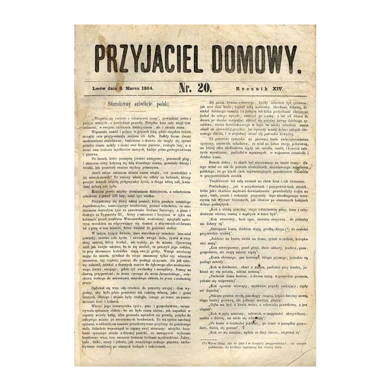 Przyjaciel Domowy. R.14 (1864). Nr 20 (8 marca 1864)