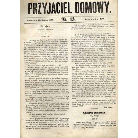 Przyjaciel Domowy. R.14 (1864). Nr 15 (19 lutego 1864)