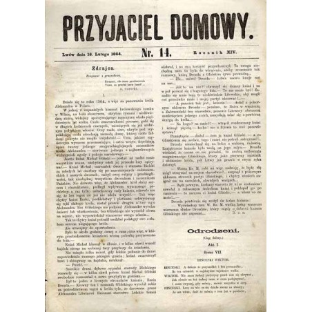 Przyjaciel Domowy. R.14 (1864). Nr 14 (16 lutego 1864)