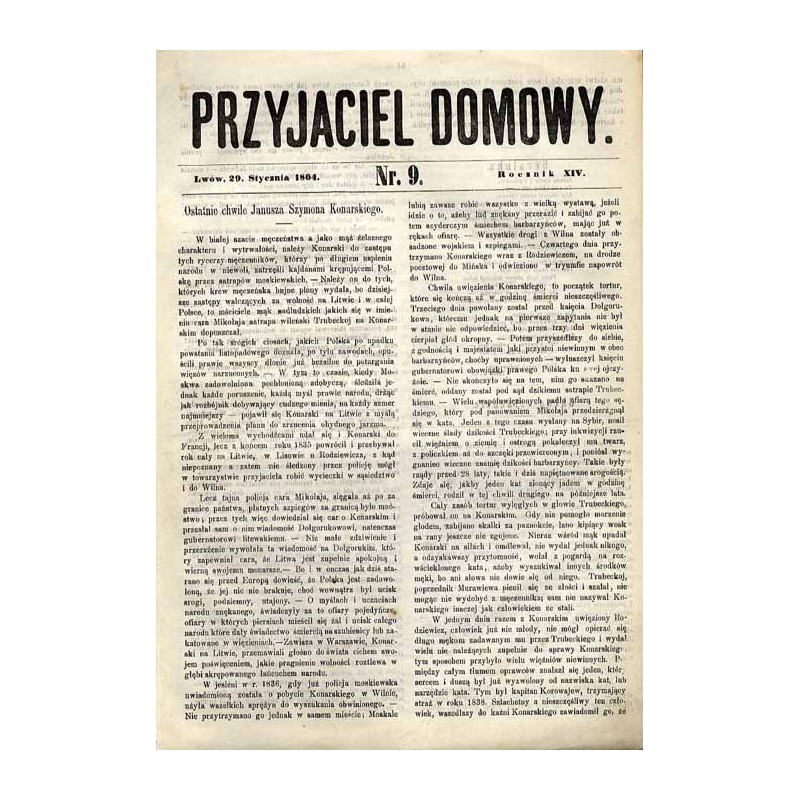 Przyjaciel Domowy. R.14 (1864). Nr 9 (29 stycznia 1864)