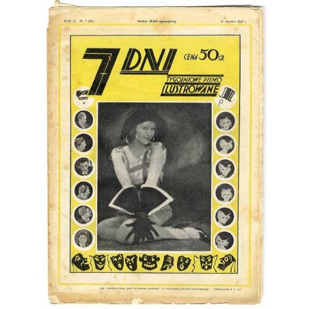 7 Dni. Tygodniowe pismo ilustrowane. R. 2 (1930). Nr 3 (52) (18 stycznia 1930) / Garbo Greta: Godziny przeznaczeń / fotomontaż d