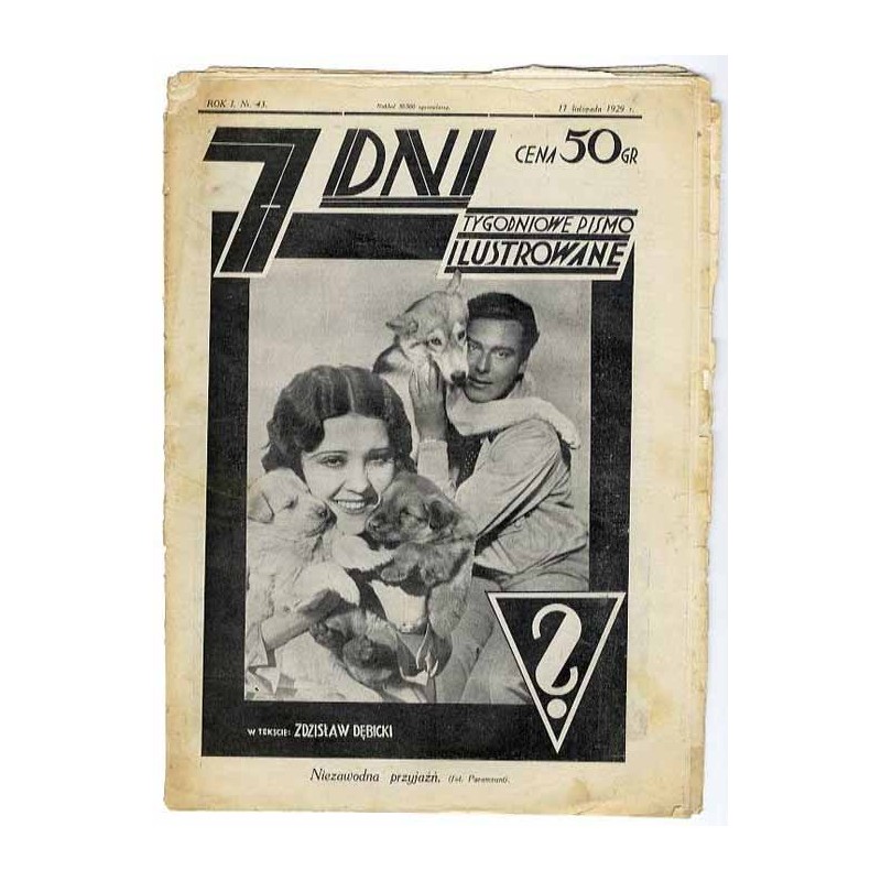 7 Dni. Tygodniowe pismo ilustrowane. R. 1 (1929). Nr 43 (17 listopada 1929) / niesygnowane fotomontaże:  Niezawodna przyjaźń (ok