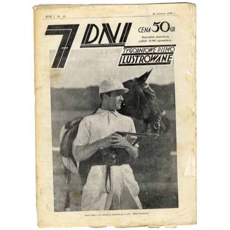 7 Dni. Tygodniowe pismo ilustrowane. R. 1 (1929). Nr 21 (16 czerwca 1929) / Charles Rogers (portret amerykańskiego aktora na prz