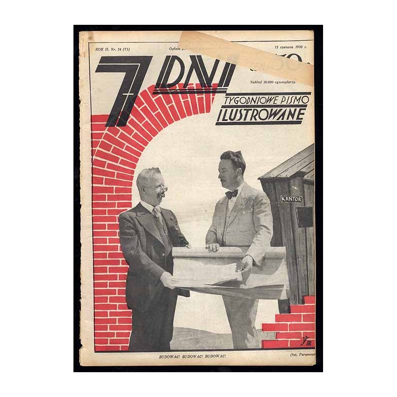 7 Dni. Tygodniowe pismo ilustrowane. R. 2 (1930). Nr 24 (73) (5 czerwca 1930) / okładkowy fotomontaż Jerzego Radlicza