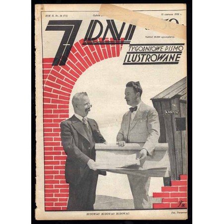 7 Dni. Tygodniowe pismo ilustrowane. R. 2 (1930). Nr 24 (73) (5 czerwca 1930) / okładkowy fotomontaż Jerzego Radlicza