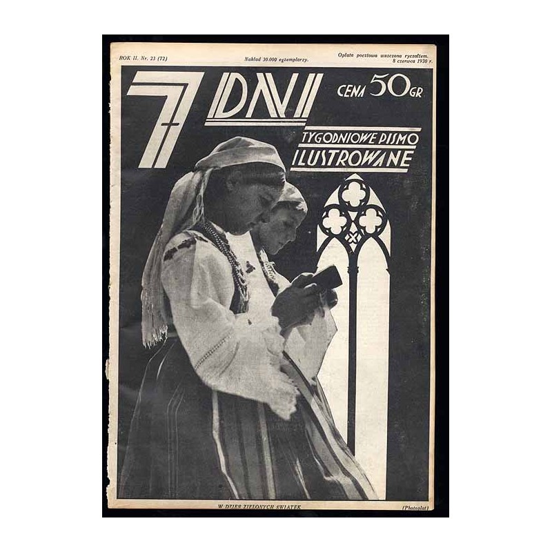7 Dni. Tygodniowe pismo ilustrowane. R. 2 (1930). Nr 23 (72) (8 czerwca 1930) / okładkowy fotomontaż