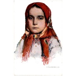 A. Augustynowicz pinx. [Typ kobiecy - młoda wieśniaczka]