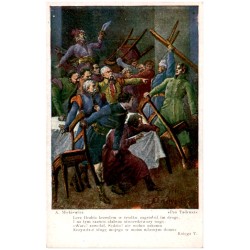 A. Mickiewicz "Pan Tadeusz" Lecz Hrabia krzesłem w środku zagrodził im drogę, [...] Księga V.