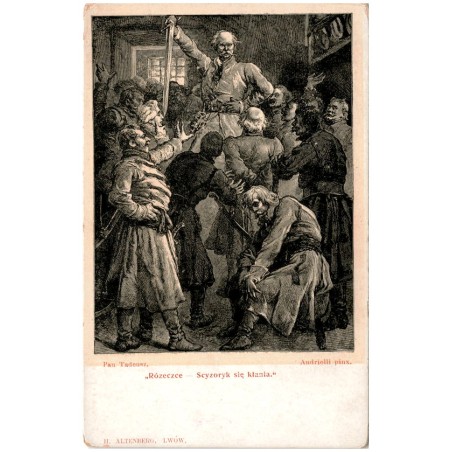 Pan Tadeusz. "Rózeczce - Scyzoryk się kłania." [...] Andriolli pinx.