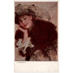 T. Axentowicz. [Portret kobiety w etoli]