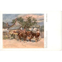 Art. mal. S. Bagieński. Przykładna rodzina (akwarela). Repas familial