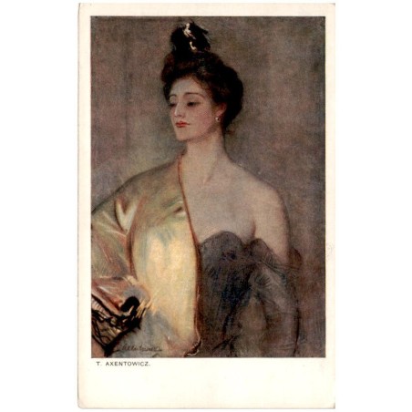 T. Axentowicz. [Dama z kokiem]