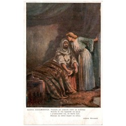 Ojciec Zadżumionych. Przyszła jak ptaszek cicho po kobiercu [...] Juljusz Słowacki / Rewers: S. Adam pinx.