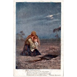 Ojciec Zadżumionych. A biedna matka miała tyle mocy [...] Juliusz Słowacki / Rewers: S. Adam pinx.