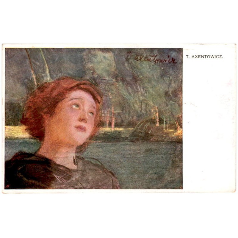 T. Axentowicz. [Portret młodej kobiety]