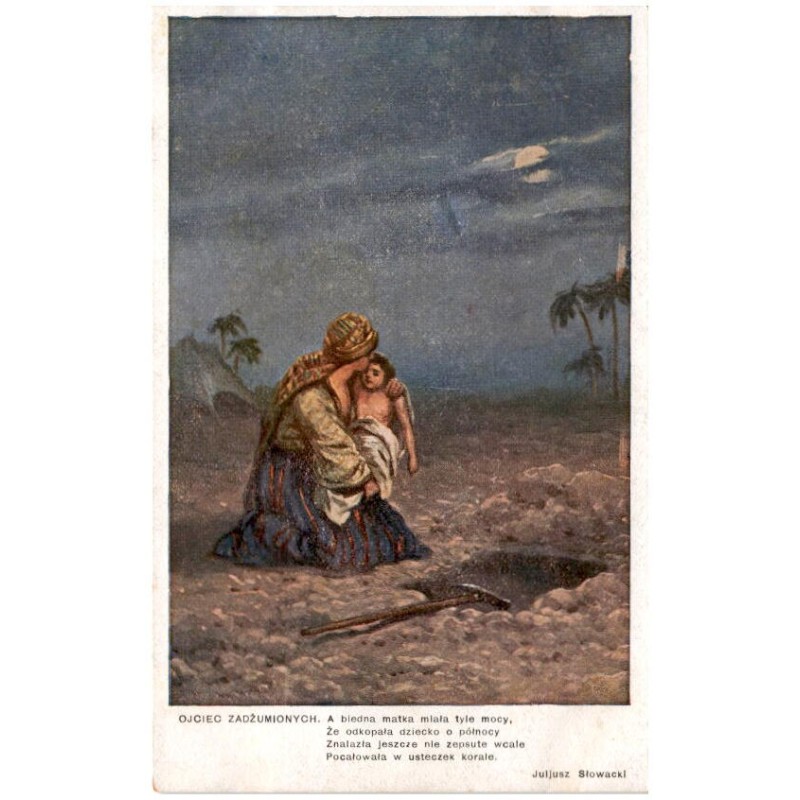 Ojciec Zadżumionych. A biedna matka miała tyle mocy [...] Juljusz Słowacki / Rewers: S. Adam pinx.