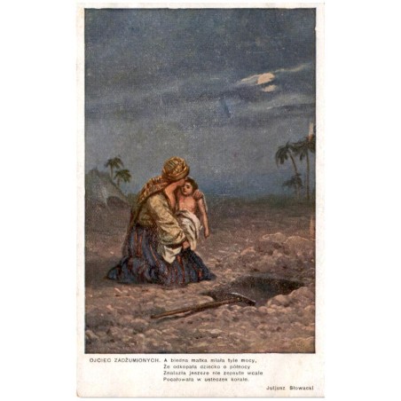 Ojciec Zadżumionych. A biedna matka miała tyle mocy [...] Juljusz Słowacki / Rewers: S. Adam pinx.