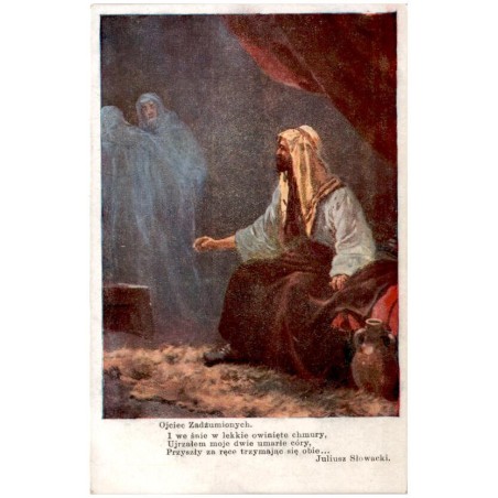 Ojciec Zadżumionych. I we śnie w lekkie owinięte chmury, [...] Juliusz Słowacki / Rewers: S. Adam pinx.