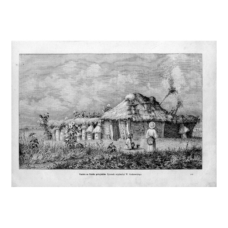 "Pasieka na Podolu galicyjskiém. Rysunek oryginalny W. Grabowskiego. 149"