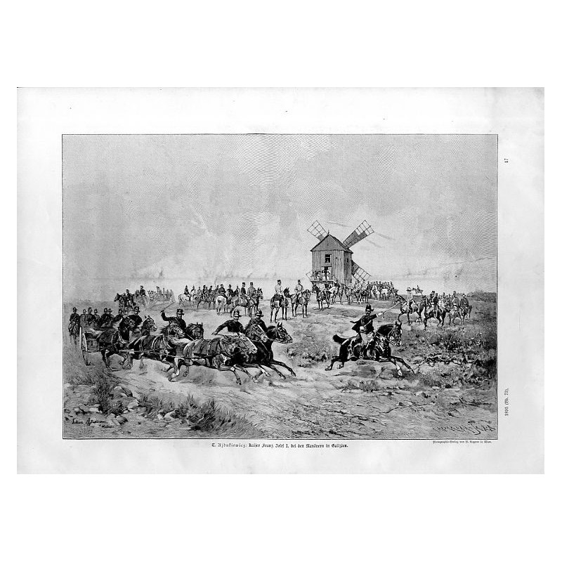 "T. Ajdukiewicz: Kaiser Franz Josef I. bei den Manövern in Galizien."