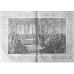 "Kopernik, broniący swojego "Sposobu bicia monety" na sejmie w Grudziądzu r. 1522. Układ i rysunek F. Sypniewskiego. 222"