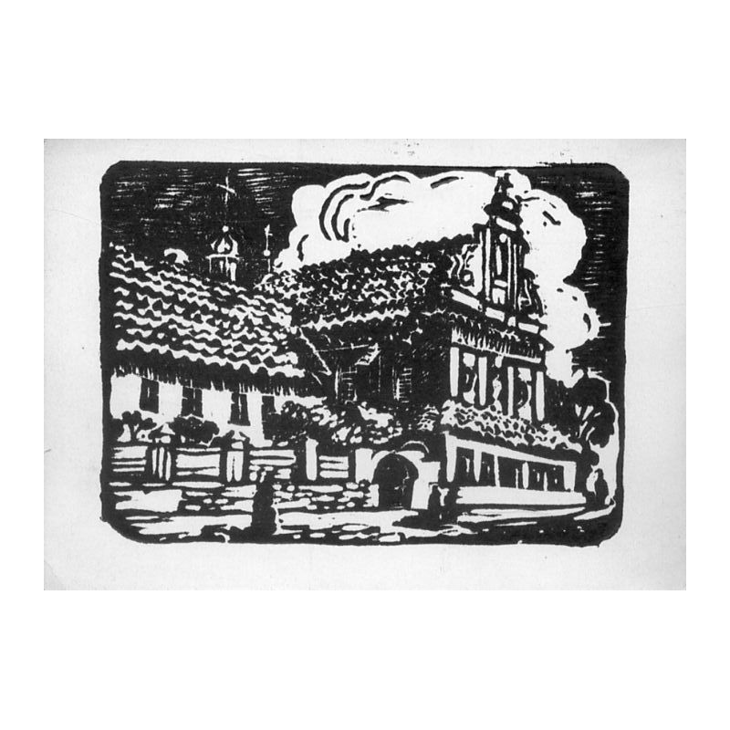 ["I. NOWAKOWSKA-ACEDAŃSKA Gliwice, Kościół Św. Krzyża. linoryt"]